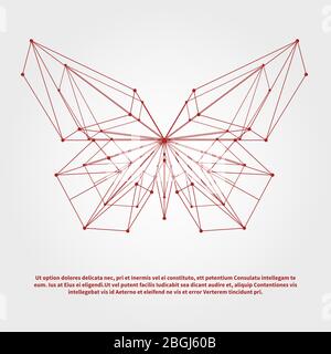 Abstrakt geometrische Vektor Schmetterling für Logo, Emblem, Druck isoliert Illustration Stock Vektor