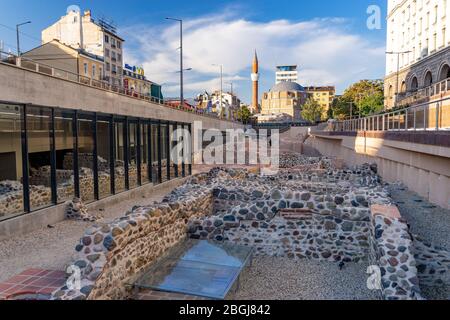 Verschiedene Attraktionen der antiken Stadt Sofia Stockfoto