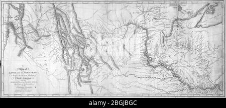 Geschichte der Expedition unter dem Kommando der Kapitäne Lewis und Clark - zu den Quellen des Missouri, von dort über die Rocky Mountains und den Fluss Columbia hinunter zum Pazifik Stockfoto