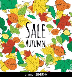 Vektor Illustration Herbst Blätter Hintergrund Stock Vektor