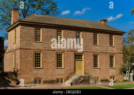 Ludwell-Paradise House in Colonial Williamsburg. Stockfoto