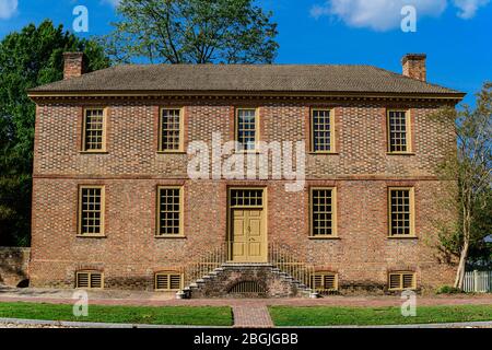 Ludwell-Paradise House in Colonial Williamsburg. Stockfoto