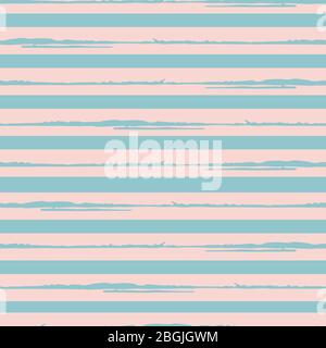 Malerisch Streifen Vektor nahtlose Muster Hintergrund. Pinselstriche linearer Hintergrund. Abstrakt Hand gezeichnet horizontal Pastell unregelmäßigen Design Stock Vektor