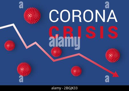 Konzept des Rückfallens der Weltwirtschaft während der Coronavirus-Pandemie genannt CORONA-KRISE Stockfoto