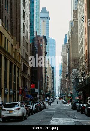 Blick über Midtown in Manhattan, New York während der COVID19 Pandemie. Stockfoto