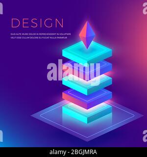 3d abstrakte bunte Formen für Hintergrund, Präsentation, Cover und Booklet Vektor-Design Illustration Stock Vektor