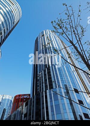 Das Geschäftsviertel Sanlitun im Chaoyang Bezirk in Peking Stockfoto