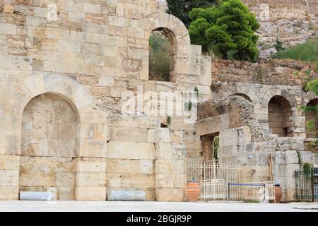 Theater von Dionysos an der Akropolis, Plaka Bezirk, Athen, Griechenland, Europa Stockfoto