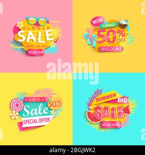 Leuchtendes Banner im Sommer. Stock Vektor