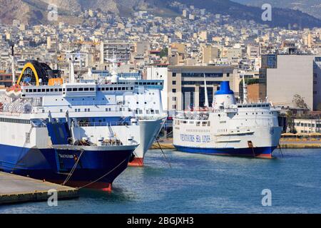 Hafen von Piräus, Athen, Attika Region, Griechenland, Europa Stockfoto