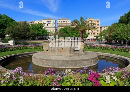 Spianada Gärten, Korfu Stadt, Korfu Insel, Griechenland, Europa Stockfoto