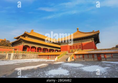 Peking, China - Jan 9 2020: Jiaotaidian (Hall of Union) ist einer der 3 wichtigsten Paläste in der Verbotenen Stadt inneren Gericht, zwischen Palast von H befindet Stockfoto