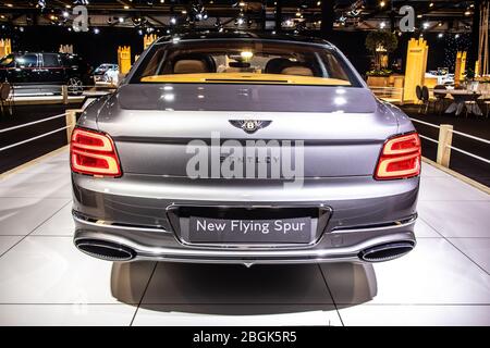 Brüssel, Belgien, 09. Januar 2020: Neuer Bentley Flying Spur auf dem Brüsseler Automobilsalon, dritte Generation, MSB-Plattform, Bentley-Flaggschiff der Luxuslimousine Stockfoto