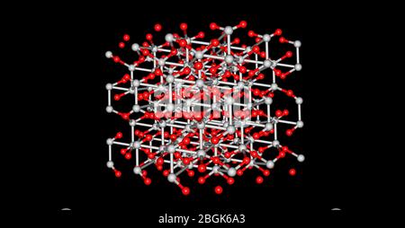 Korund ist eine kristalline Form von Aluminiumoxid, die typischerweise Spuren von Eisen, Titan und Vanadium enthält. Es ist ein Gesteinsformerz. 3d-Illustrationen Stockfoto