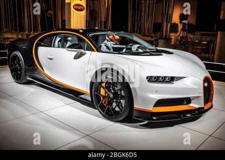 Brüssel, Belgien, 09. Januar 2020: Bugatti Chiron Sport auf dem Brüsseler Automobilsalon, Dream Cars, Bugatti-Ausstellungsgelände Stockfoto