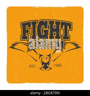 Grunge-Emblem mit fliegendem Adler Banner oder Poster. Vektorgrafik Stock Vektor