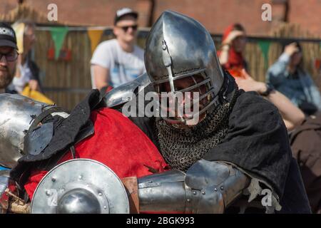 Mittelalterliches Foght bei Hämeenlinna Mittelalterliches Jahrmarkt in Hämeenlinna Finnland Stockfoto