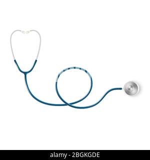 Medical and Health Care Konzept, Arzt s Stethoskop isoliert auf weißem Hintergrund. EPS 10 Stock Vektor