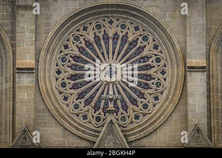 Dieses undatierte Foto zeigt die Herz-Jesu-Kathedrale, richtig die Kathedrale des Herzens Jesu und auch als das Steinhaus von Einheimischen bekannt, Stockfoto