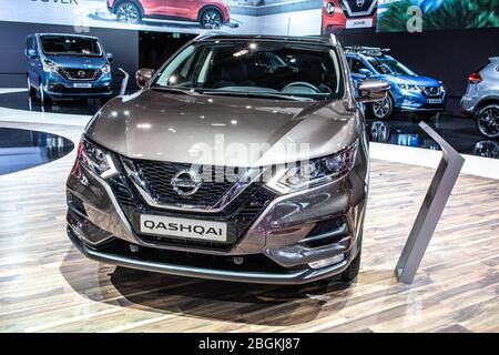 Brüssel, Belgien, Jan 2020 Nissan Qashqai, Brussels Motor Show, 2. Generation, J11, kompakter Crossover-SUV des japanischen Nissan Stockfoto