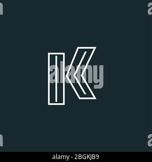 Einfache Initial Brief k Logo-Design mit Linie Art Stil Stock Vektor