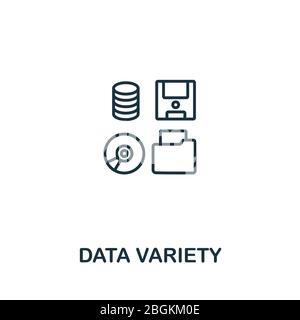 Datenvielfalt Symbol aus der Sammlung künstlicher Intelligenz. Simple Line Data Variety Icon für Vorlagen, Webdesign und Infografiken Stock Vektor