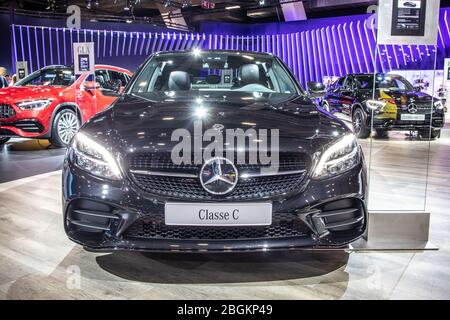 Brüssel, Belgien, 09. Januar 2020: Mercedes Benz C Classe Berline Limousine Limousine auf dem Brüsseler Automobilsalon, W205 C-Klasse von Mercedes-Benz Stockfoto