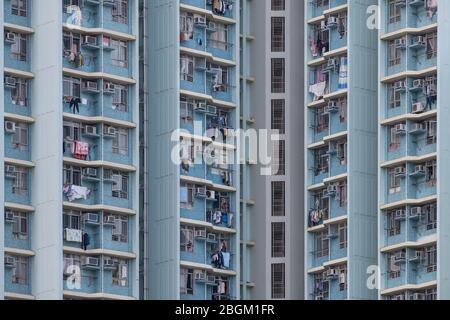 Hongkong, China. April 2020. Öffentliche Wohnungen sind in Hong Kong gesehen. Quelle: SOPA Images Limited/Alamy Live News Stockfoto