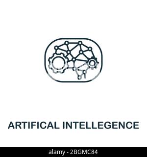 Symbol für künstliche Intelligenz. Einfaches Linienelement Künstliche Intelligenz Symbol für Vorlagen, Webdesign und Infografiken Stock Vektor