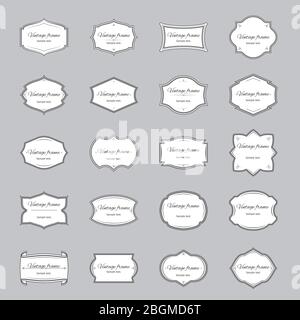 Rahmen mit Text. Retro Vektor Frame Shape Elemente für Embleme Stock Vektor