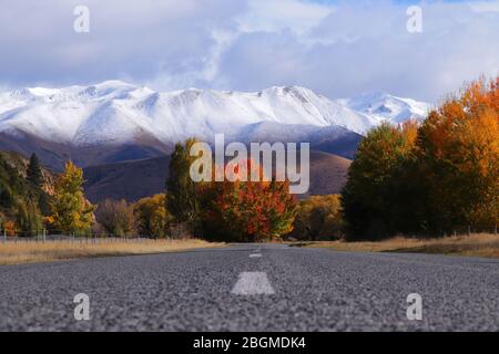 Schöne Natur in der Nähe von Ruataniwha See, Twizel, Neuseeland Stockfoto