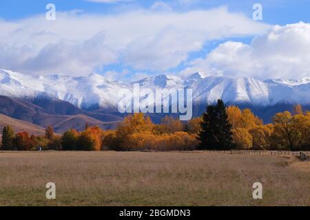 Schöne Natur in der Nähe von Ruataniwha See, Twizel, Neuseeland Stockfoto