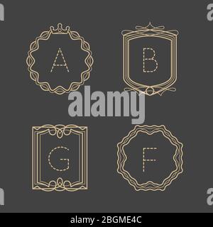 Kalligraphische Vintage modernen Vektor blüht Monogramm Embleme Stock Vektor