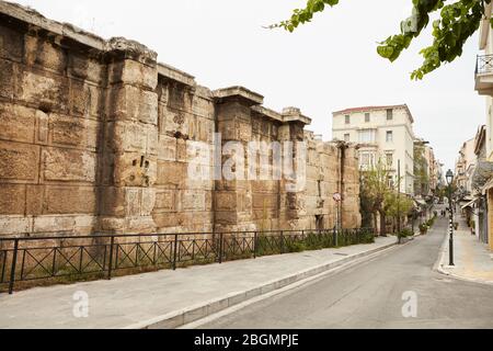 Hadrians Bibliothek Wand Athen Griechenland an der monastiraki Straße Stockfoto