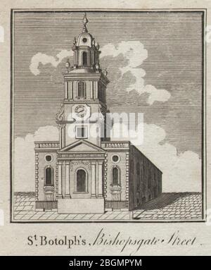 St. Botolph-ohne-Bishopsgate Kirche, City of London. James Gold THORNTON 1784 Stockfoto