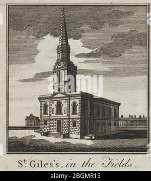 St. Giles-in-the-Fields Kirche. Camden. Henry Flitcroft. KLEIN. THORNTON 1784 Stockfoto