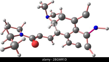 Lyserginsäure Diethylamid oder LSD ist ein psychedelisches Medikament, das für seine psychologischen Wirkungen bekannt ist. 3d-Darstellung Stockfoto