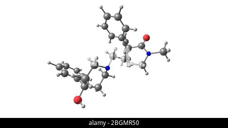 Loperamid ist ein Medikament, das verwendet wird, um die Häufigkeit von Durchfall zu verringern. Es wird oft für diesen Zweck bei Gastroenteritis verwendet. 3d-Darstellung Stockfoto