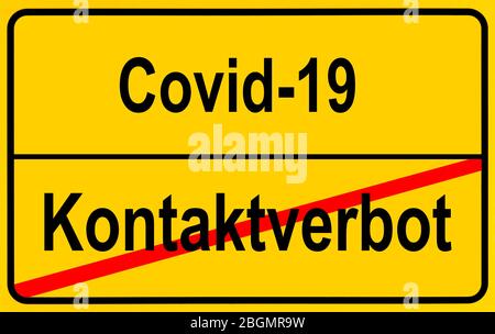 Symbolisches Bild, Ortsschild, Aufhebung des Kontaktverbots und der Ausgangssperre, Coronavirus, Covid-19, Coronacrise, Deutschland Stockfoto