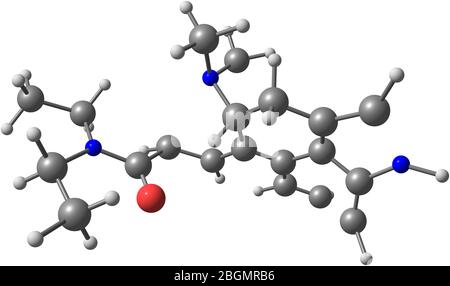 Lyserginsäure Diethylamid oder LSD ist ein psychedelisches Medikament, das für seine psychologischen Wirkungen bekannt ist. 3d-Darstellung Stockfoto