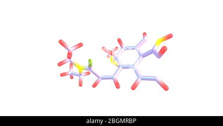 Lyserginsäure Diethylamid oder LSD ist ein psychedelisches Medikament, das für seine psychologischen Wirkungen bekannt ist. 3d-Darstellung Stockfoto