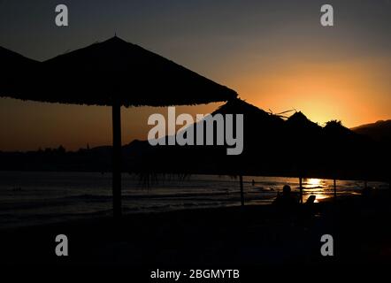 Sonnenuntergang im Süden Kretas. Konzept: Urlaub. Stockfoto