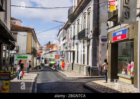 Stadtlandschaft in Ponta Delgada, Hauptstadt der Azoren auf der Insel São Miguel, der größten Insel des Azoren-Archipels, portugal-Insel, europa Stockfoto