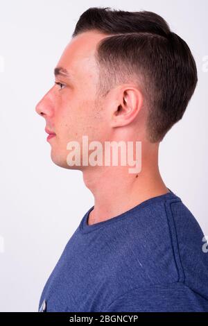 Closeup Profil ansehen Junger stattlicher Mann Stockfoto