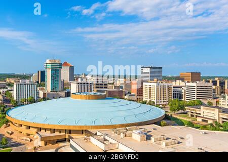 Wichita, Kansas, USA Downtown Skyline am Nachmittag. Stockfoto