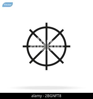 Symbol für Schiffslenkrad, Vektorgrafik. Flaches Design Stock Vektor