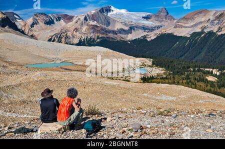 Isline Trail in den kanadischen Rockies, Glacier des Poilus, Isolated Peak, Whaleback Mtn über Little Yoho Valley, Yoho Natl Park, British Columbia, Kanada Stockfoto