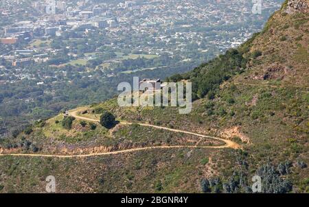 Luftaufnahme von Kings Blockhouse und Table Mountain Stockfoto