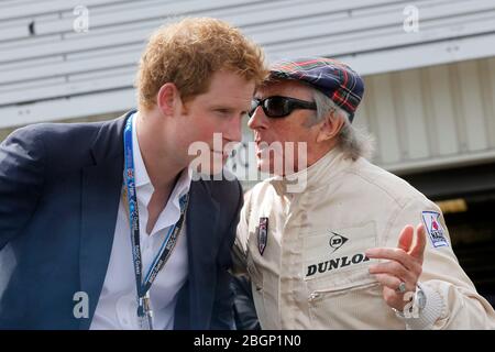 Prinz Harry, Herzog von Sussex mit Sir Jackie Stewart OBE Stockfoto