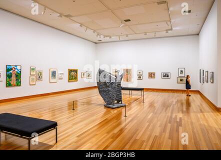 Innenansicht der Christchurch Art Gallery Te Puna o Waiwhetū, Christchurch, Neuseeland Stockfoto